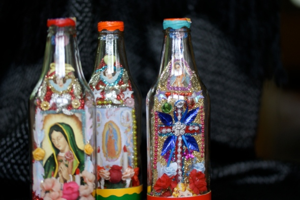 Decorated religious bottles