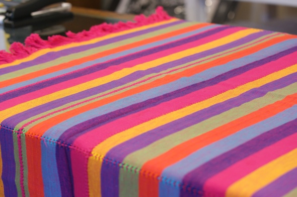 Woven cotton tablecloth from Michoacan
