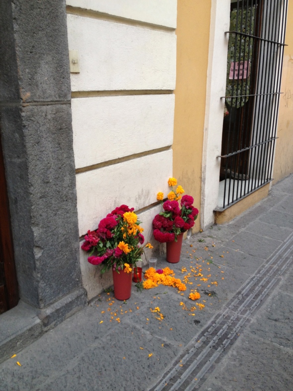 Dia de los Muertos flowers in Puebla
