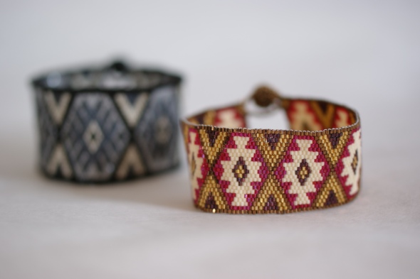 Beaded Huichol Bracelets, Zinnia Folk Arts